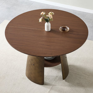 Round Dining Table - Reddish Brown / Walnut