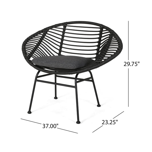 Cordella - Outdoor Woven Wicker Chairs With Cushions, (Set of 2)