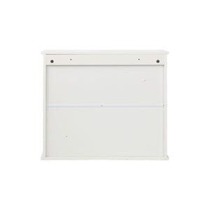Louvered Double Door Wall Mounted Bathroom Cabinet - White