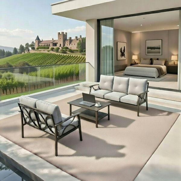 Patio Furniture Set With Coffee Table And Cushions For Backyard