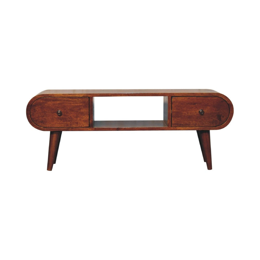 Solid Wood Circular TV Unit