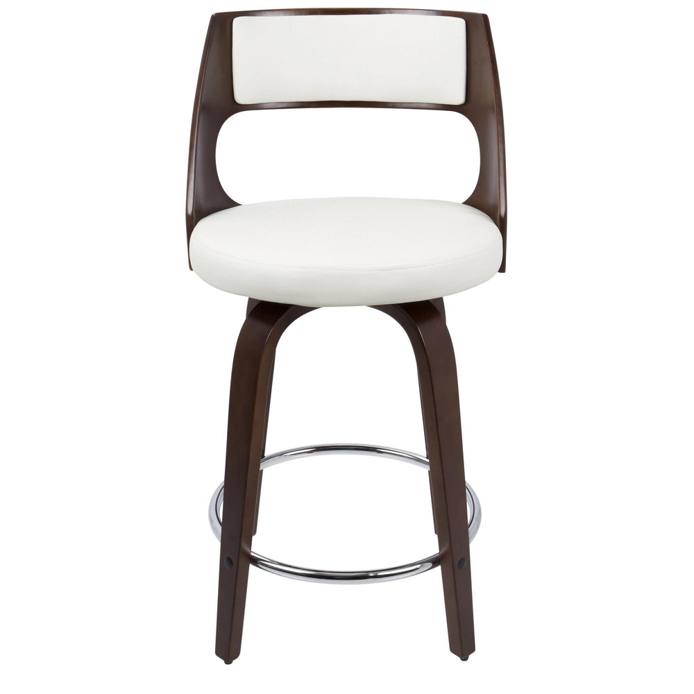 Cecina - Mid-Century Modern Fixed Height Counter Stool With Swivel And Round Footrest (Set of 2)