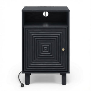 Nightstand With Charging Station & Storage