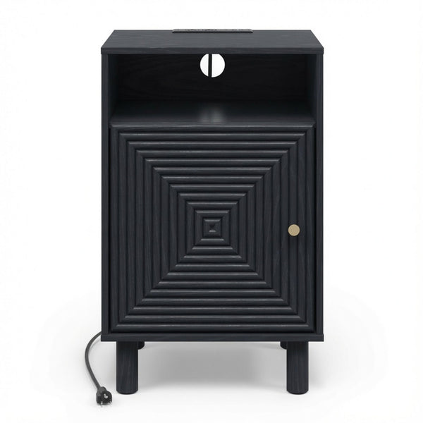Nightstand With Charging Station & Storage
