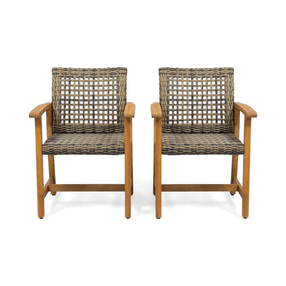 Outdoor Dining Chair Acacia Wood Frame (Set of 2)