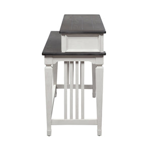 Allyson Park - Console Bar Table - Wirebrushed White / Charcoal