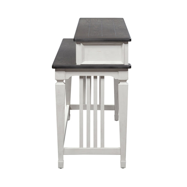 Allyson Park - Console Bar Table - Wirebrushed White / Charcoal