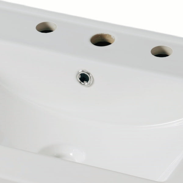 Bathroom Vanity With Ceramic Sink, Adjustable Shelf & Tip Out Tray