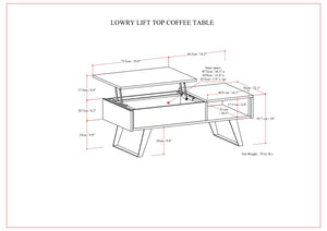 Lowry - Lift Top Coffee Table - Distressed Charcoal Brown