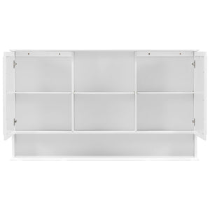 Wall Mounted Bathroom Medicine Cabinet With Double Mirrored Doors