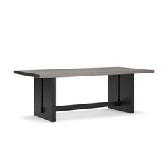 Salina Bay - Rectangular Dining Table With Umbrella Option - Black / Gray