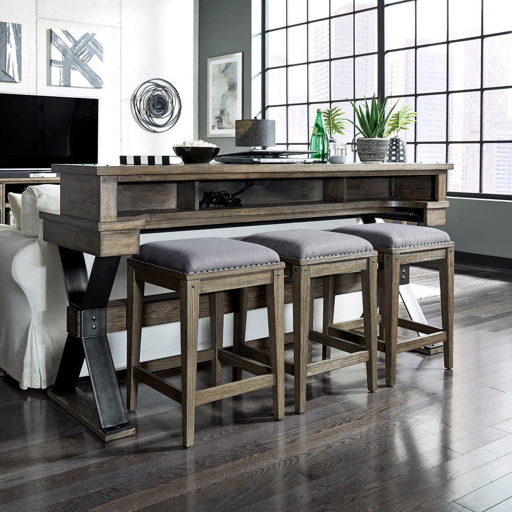 Sonoma Road - 4 Piece Dining Room Set - Weathered Beaten Bark