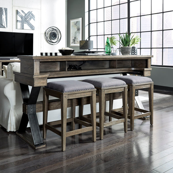 Sonoma Road - 4 Piece Dining Room Set - Weathered Beaten Bark