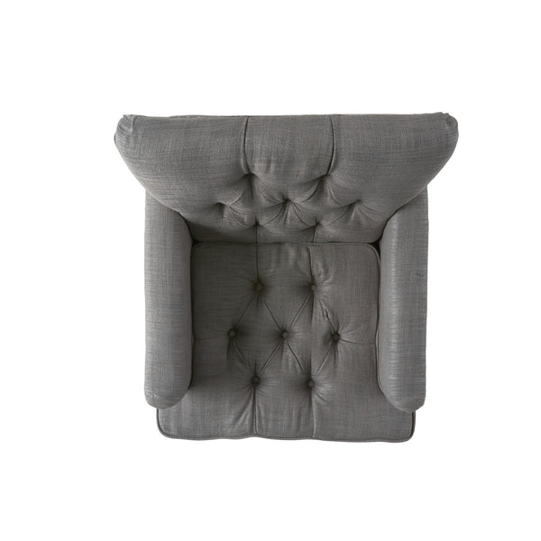 Harrison - Tufted Club Chair With Button Tufted Back And Birch Wood Legs