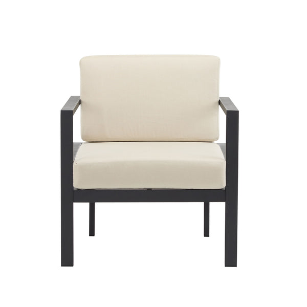 Modern Outdoor Lounge Chair With Aluminum Frame And Weather Resistant Cushions