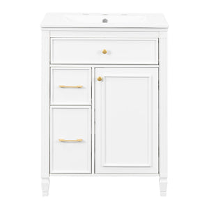 Freestanding Bathroom Vanity With Sink, Soft Close Door, Tip Out Drawer