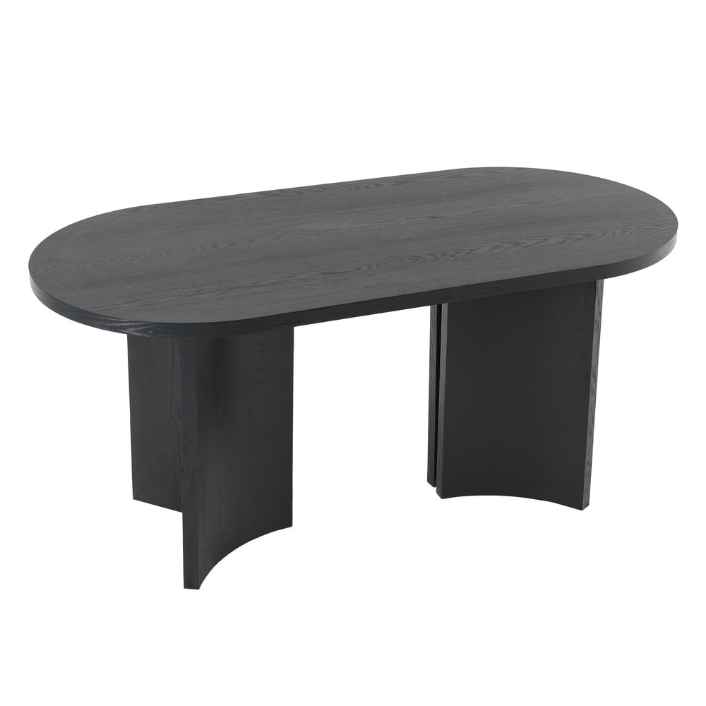 Dining Table With Curved Legs - Black