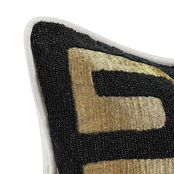Dala - 12" x 16" Pillow - Black / Gold