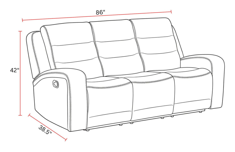 Napa - Manual Triple Recline Sofa - Wrangler Clay