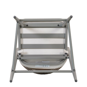 Outdoor Bar Height Metal Frame Counter Stools With Scallop Shaped Backrest & Water Resistant Cushions
