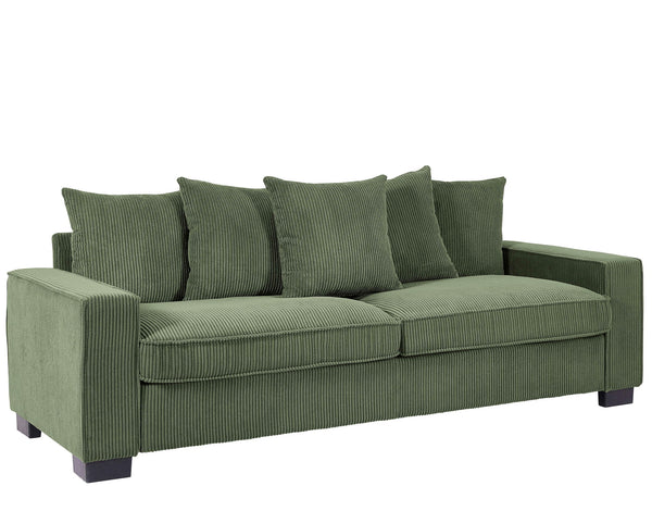 Luxe Sofa With 5 Matching Toss Pillows, Sleek Design, Spacious And Comfortable 3 Seater Couch