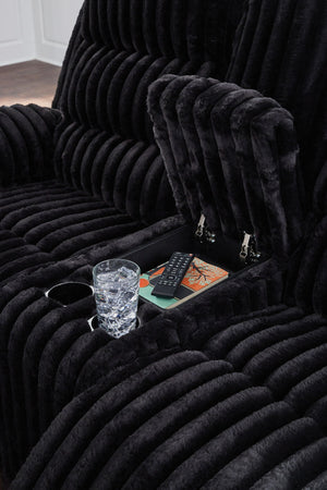 Rhine Falls - Double Reclining Power Loveseat With Console - Onyx