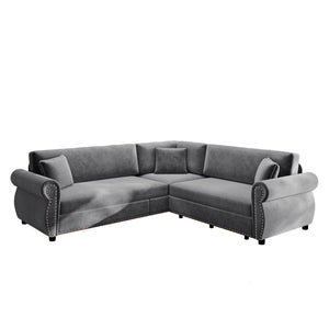 L-Shaped Sofa Couch With Pull-Out Bed