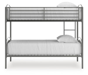 Lanceburg - 3 Pc. - Twin Over Twin Bunk Bed And 2 Mattresses - Gray