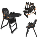 Convertible Baby High Chair To Rocker With 5 Point Harness