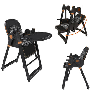 Convertible Baby High Chair To Rocker With 5 Point Harness
