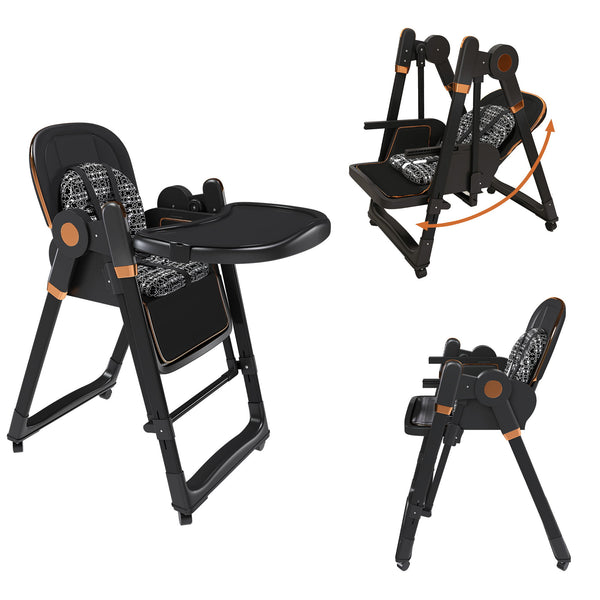 Convertible Baby High Chair To Rocker With 5 Point Harness