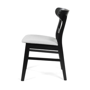 5 Piece Dining Set With 1 Table And 4 Upholstered Chairs - Black / Light Gray
