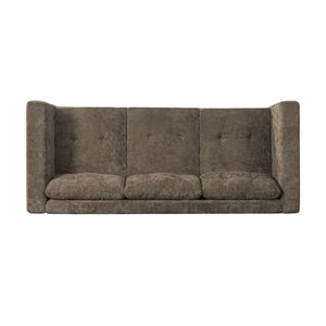 3 Seater Sofa With Square Arms, Tufted Pillow Back For Living Room