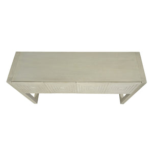 Geometric Carved Console Table With 3 Soft Close Drawers