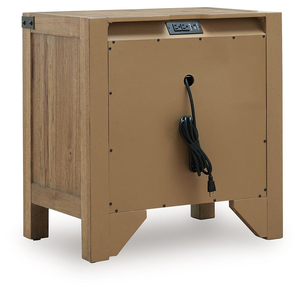 Ridgester - Three Drawer Night Stand - Light Brown