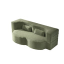 Modern Floor Sofa With 2 Pillows, Convertible Twin Size Folding Mattress For Living Room