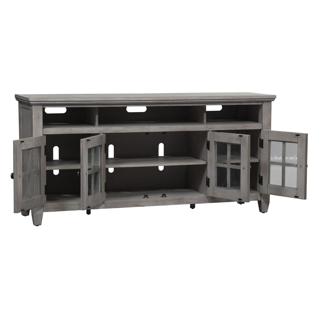 Heartland - Entertainment TV Stand - Antique White / Tobacco Tops
