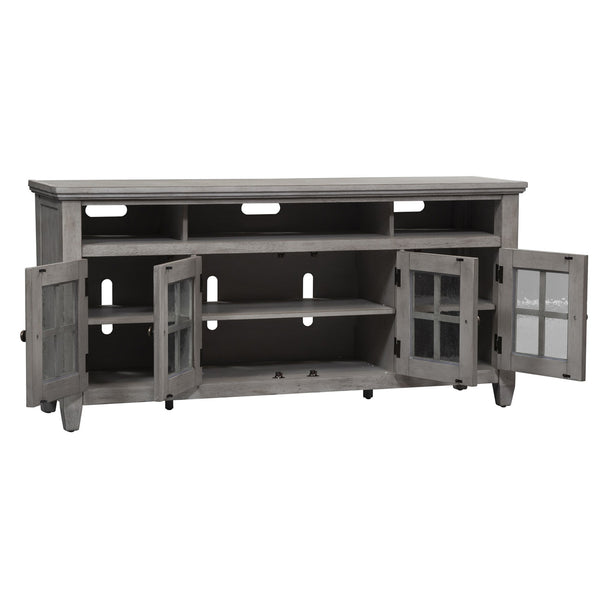 Heartland - Entertainment TV Stand - Antique White / Tobacco Tops