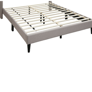 Platform Bed With Diamond Tufted Headboard