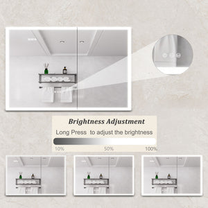 Bathroom Medicine Cabinet With Lights, LED Medicine Cabinet With Mirror, Lighted Medicine Cabinet With Defogger