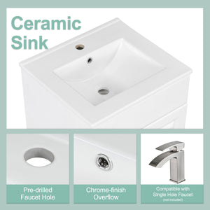 Bathroom Vanity With Sink, Cabinet With Adjustable Shelf