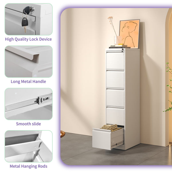 Steel Drawer Vertical File Cabinet With Lock For A4 Legal / Letter Size