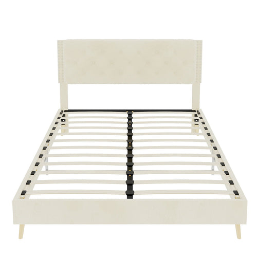 Upholstered Bed With Tufted Headboard