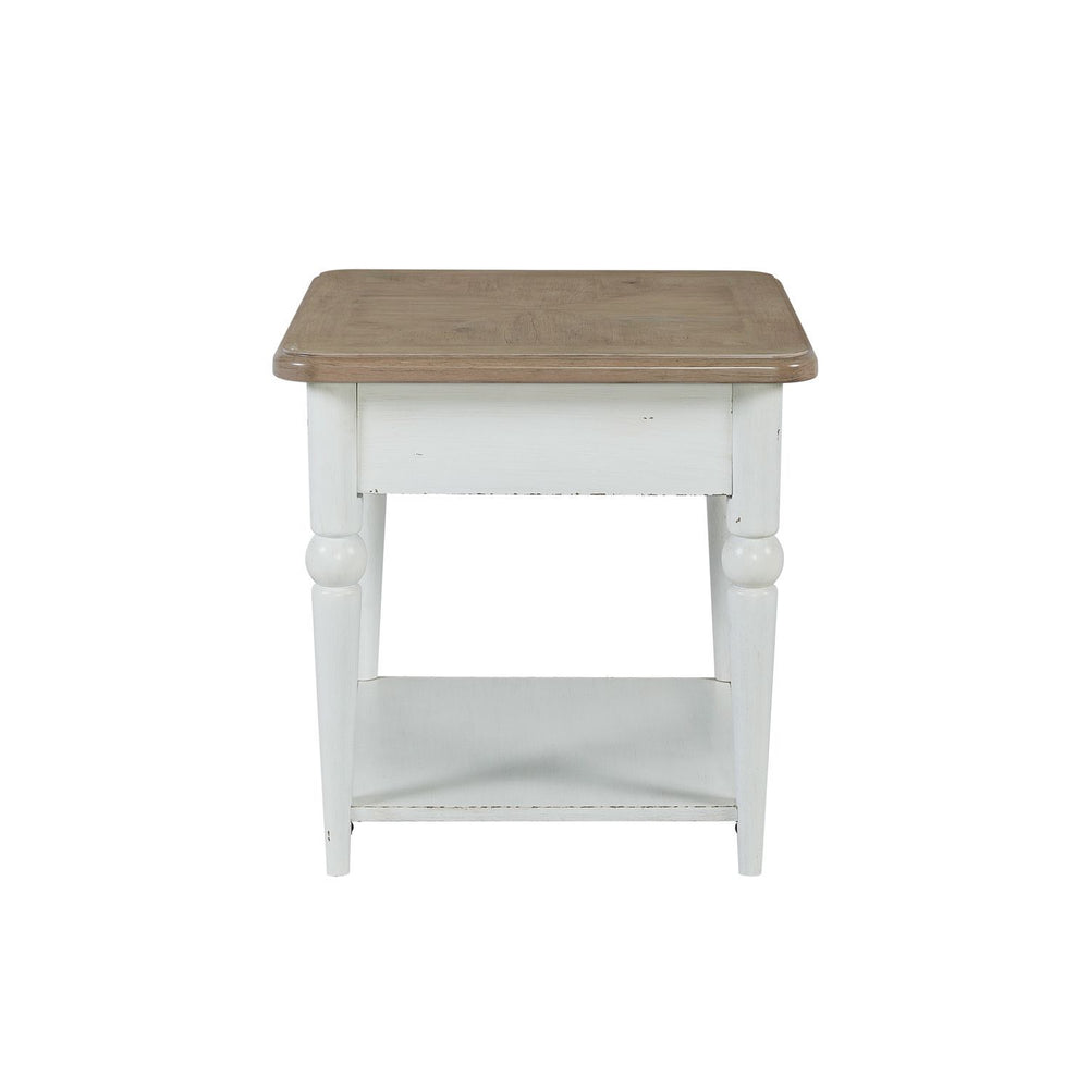 Turnberry Park - Rectangular End Table - Washed White