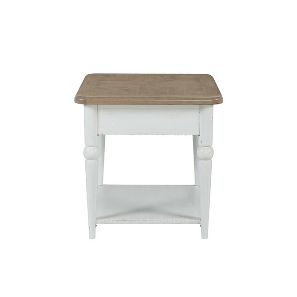 Turnberry Park - Rectangular End Table - Washed White