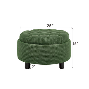 Storage Round Footstool Table Ottoman