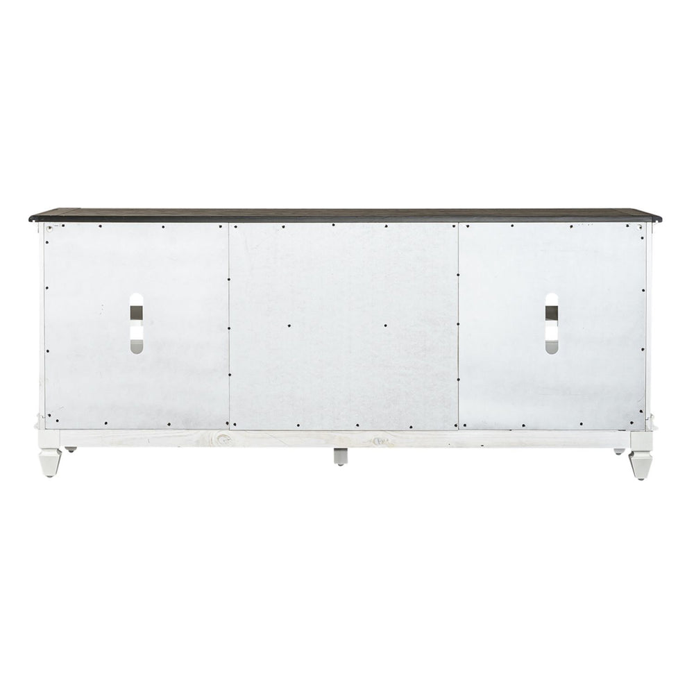 Allyson Park - Entertainment TV Stand - Wirebrushed White / Charcoal