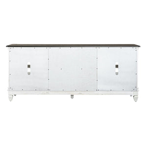 Allyson Park - Entertainment TV Stand - Wirebrushed White / Charcoal