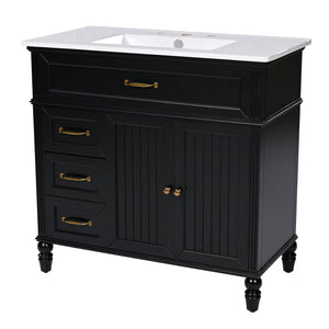 Bathroom Vanity With Sink, Freestanding Cabinet & Drawers