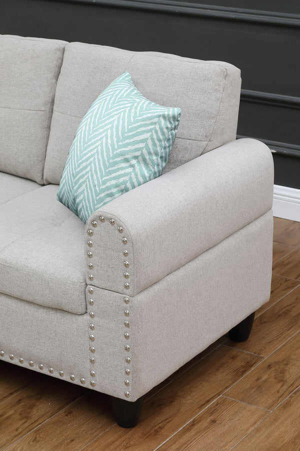 Alger - Left Hand Facing Sofa & Chaise With Ottoman
